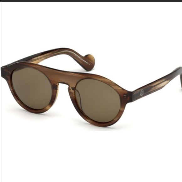 NWT Moncler ML0039 96A Sunglasses Tortoise Green Round sunglasses - Picture 1 of 10